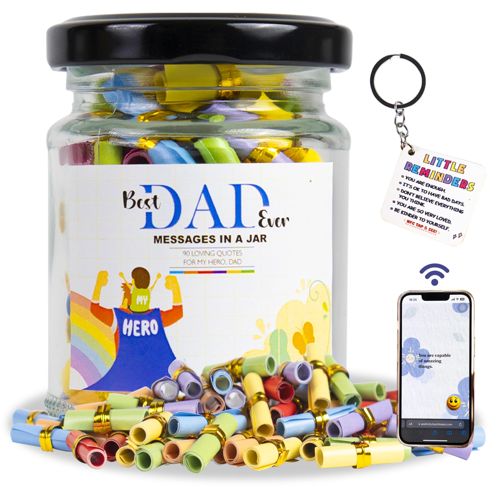 AMAQUANG 90 messages jar for dad, a tangible keepsake you can read daily