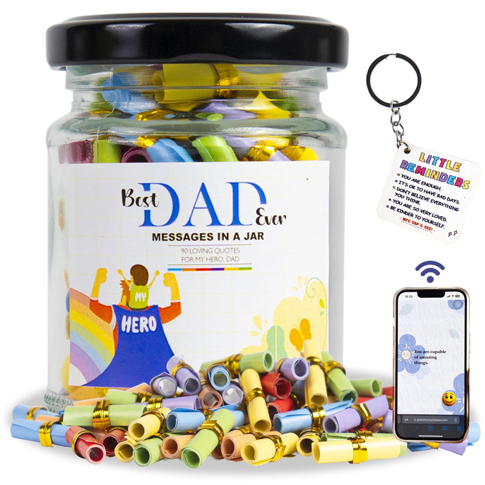 AMAQUANG 90 messages jar for dad, a tangible keepsake you can read daily
