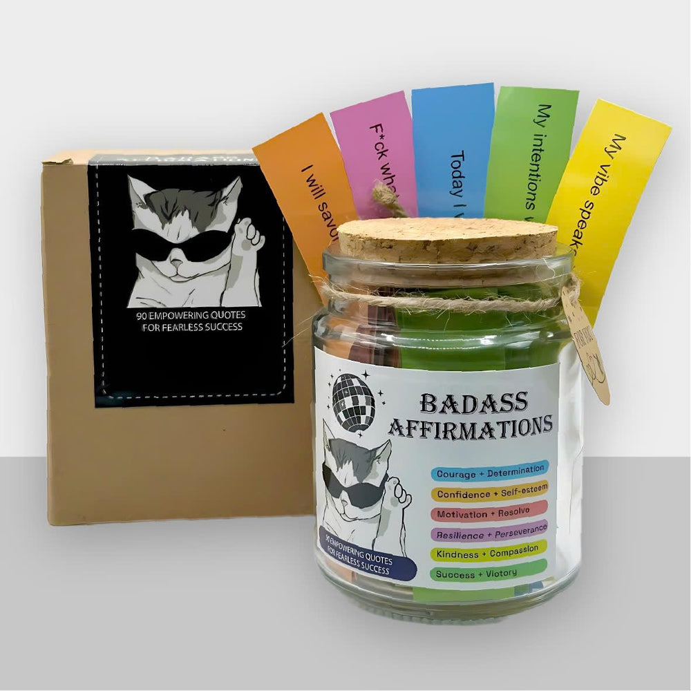 AMAQUANG Badass Affirmation Jar mood scene evokes calm evening rituals.