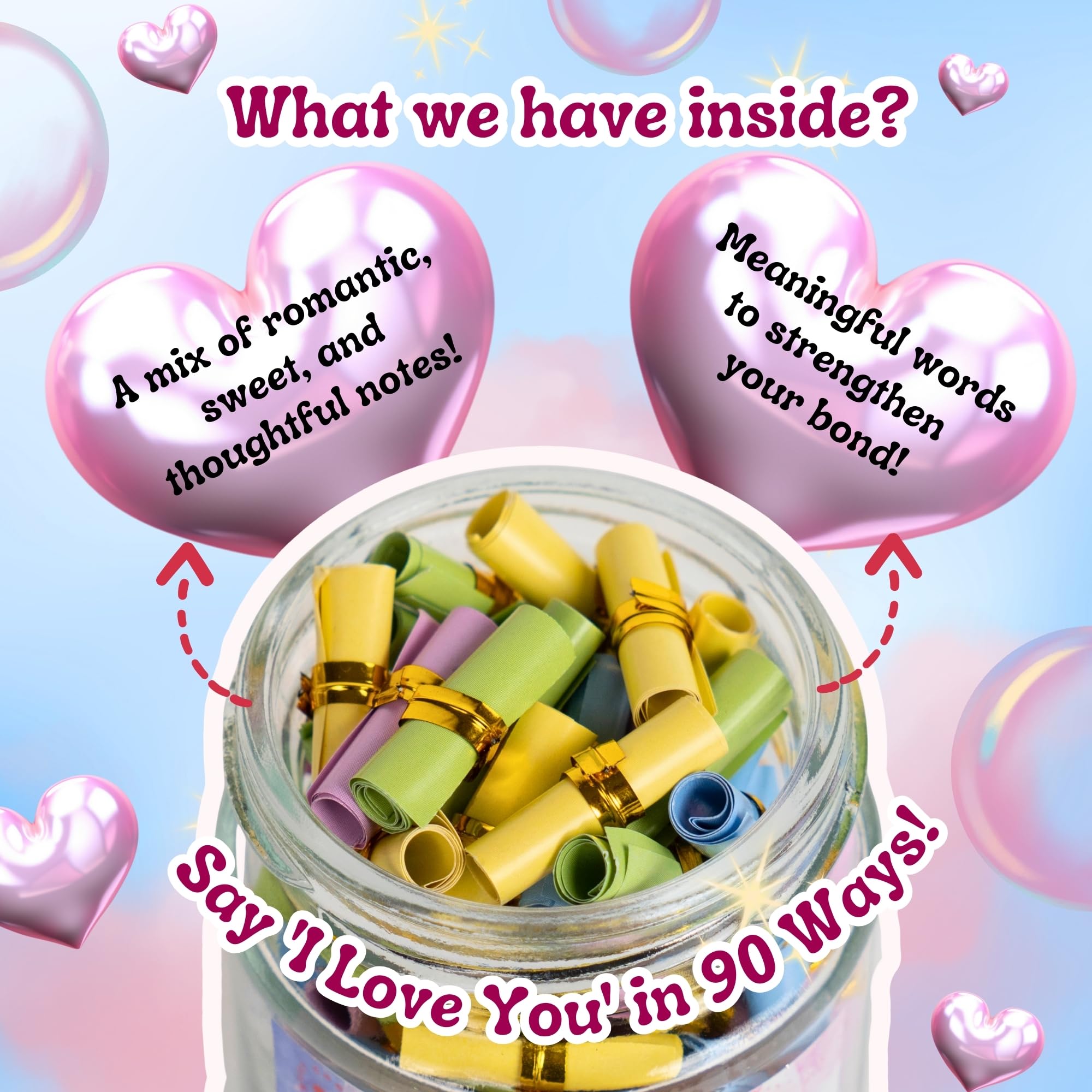 AMAQUANG Valentines Day gift idea featuring 90 heartfelt notes.