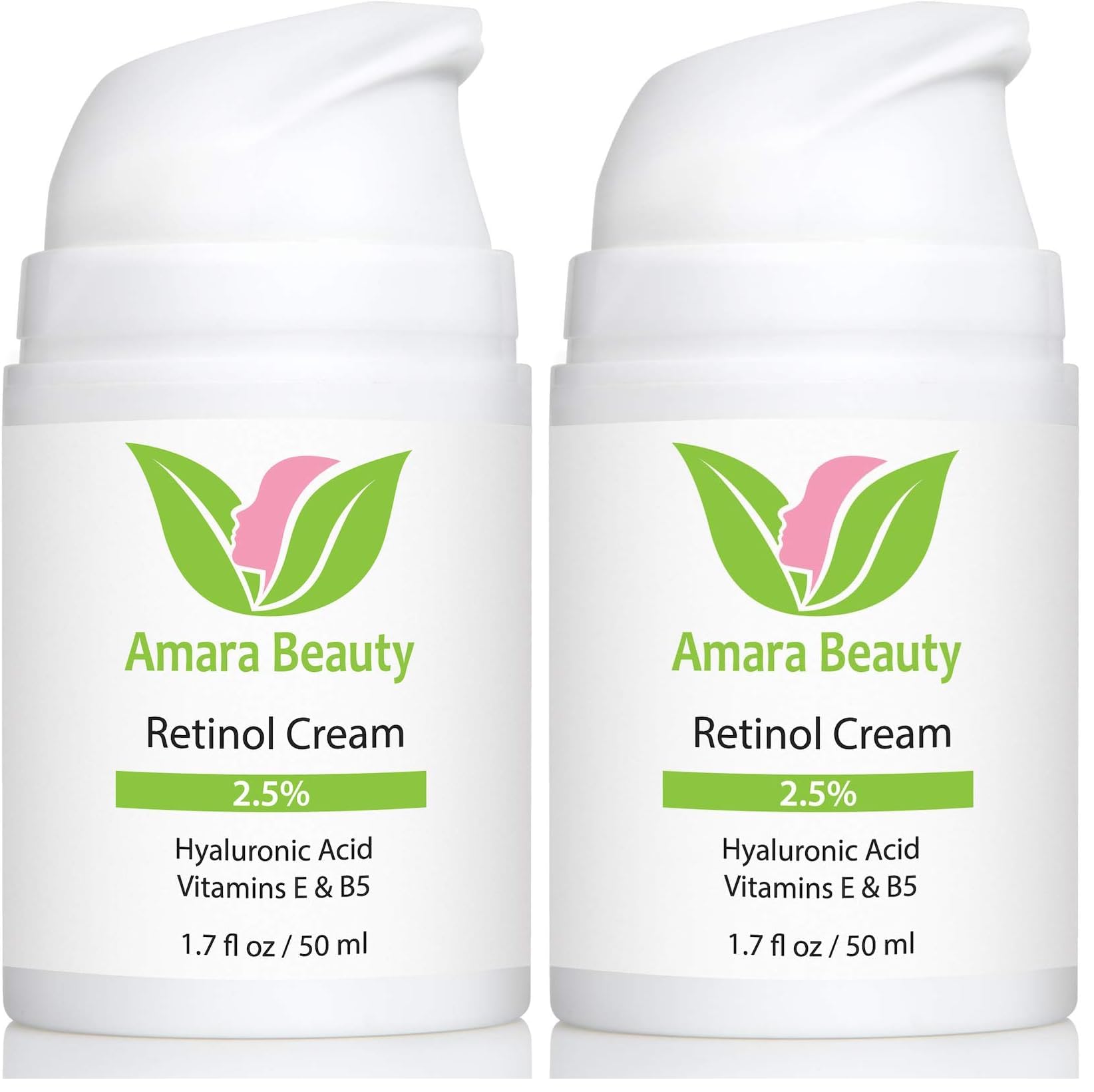 Amara Beauty retinol cream bottle front showing premium packaging for smoother skin