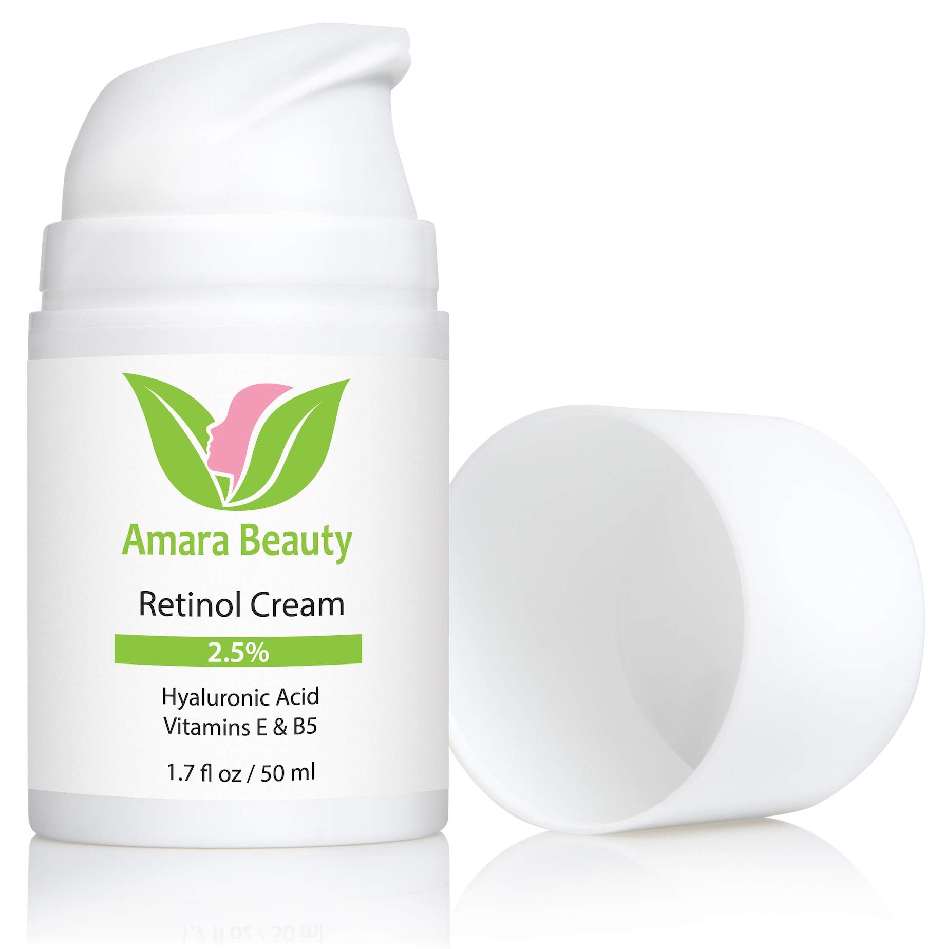 Amara Beauty Retinol Cream jar close-up shows hydrating texture