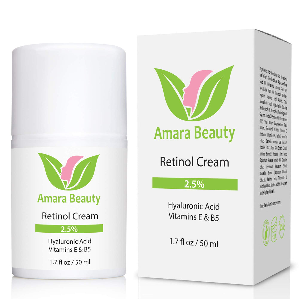 Amara Beauty Retinol Cream swatch on skin with quick absorption
