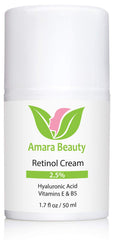Amara Beauty Retinol Cream tube label highlights retinol blend