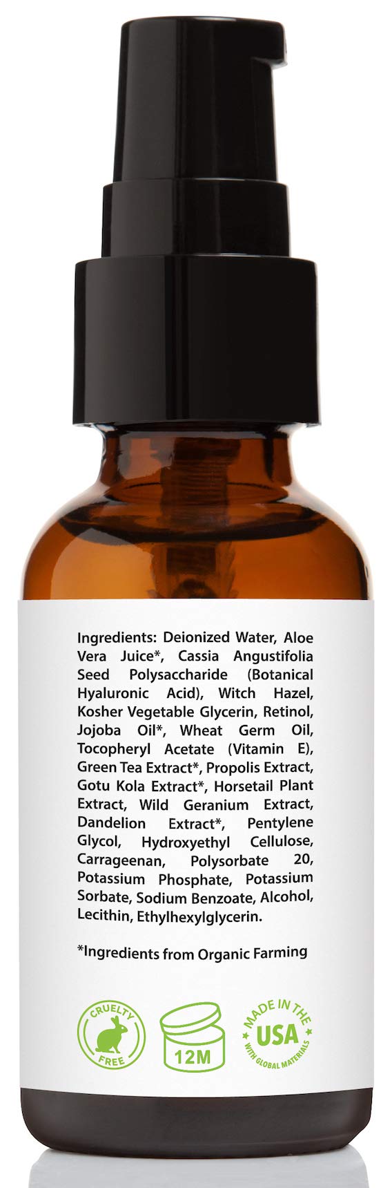 Amara Beauty retinol serum application on face demonstrating smooth texture.