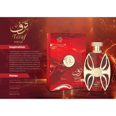 AMARAN TARAF ROUGE closure on cap, premium feel for gifting.