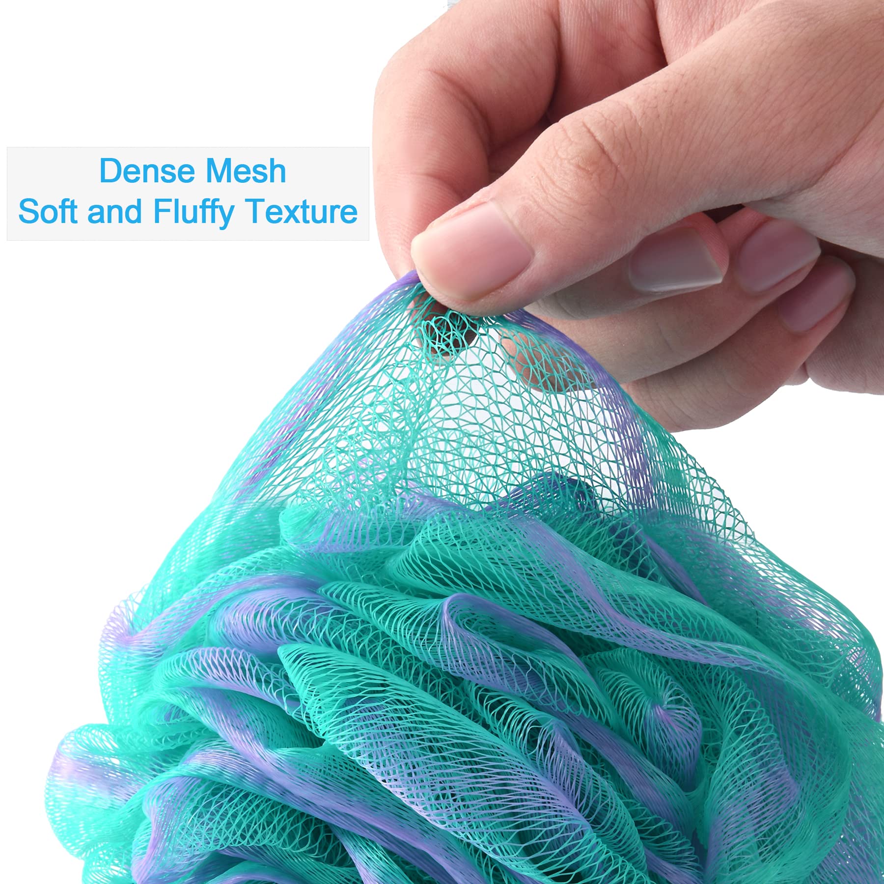 Soft PE material offers gentle exfoliation suitable for sensitive skin