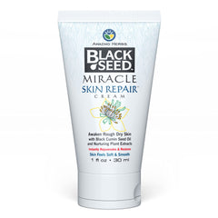 Amazing Herbs Black Seed Miracle Skin Repair Cream bottle for daily skin nourishment and repair.