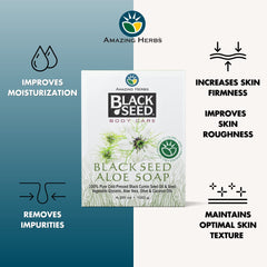 Amazing Herbs black seed soap bar with clear packaging and gentle cleansing.