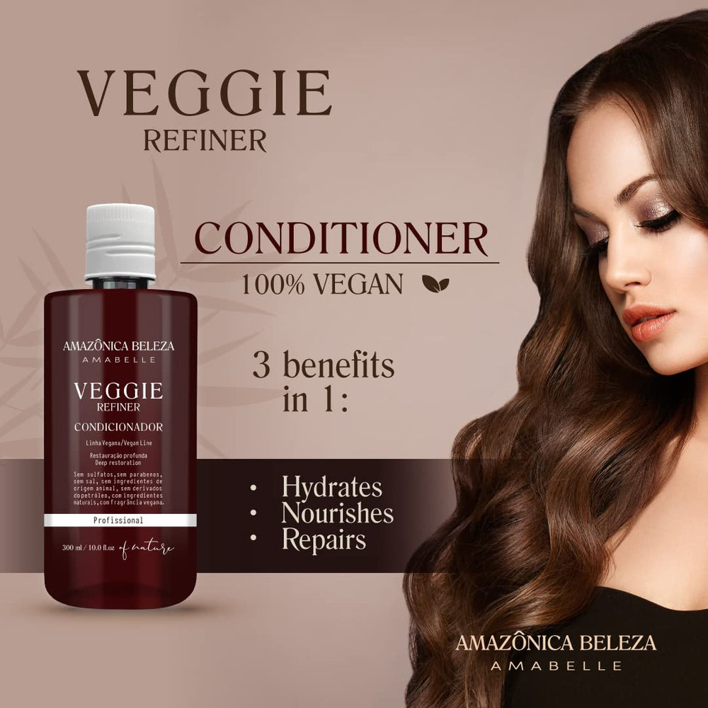 AMAZONICA BELEZA AMABELLE aloe leaf blend enhances healthy hair shine.