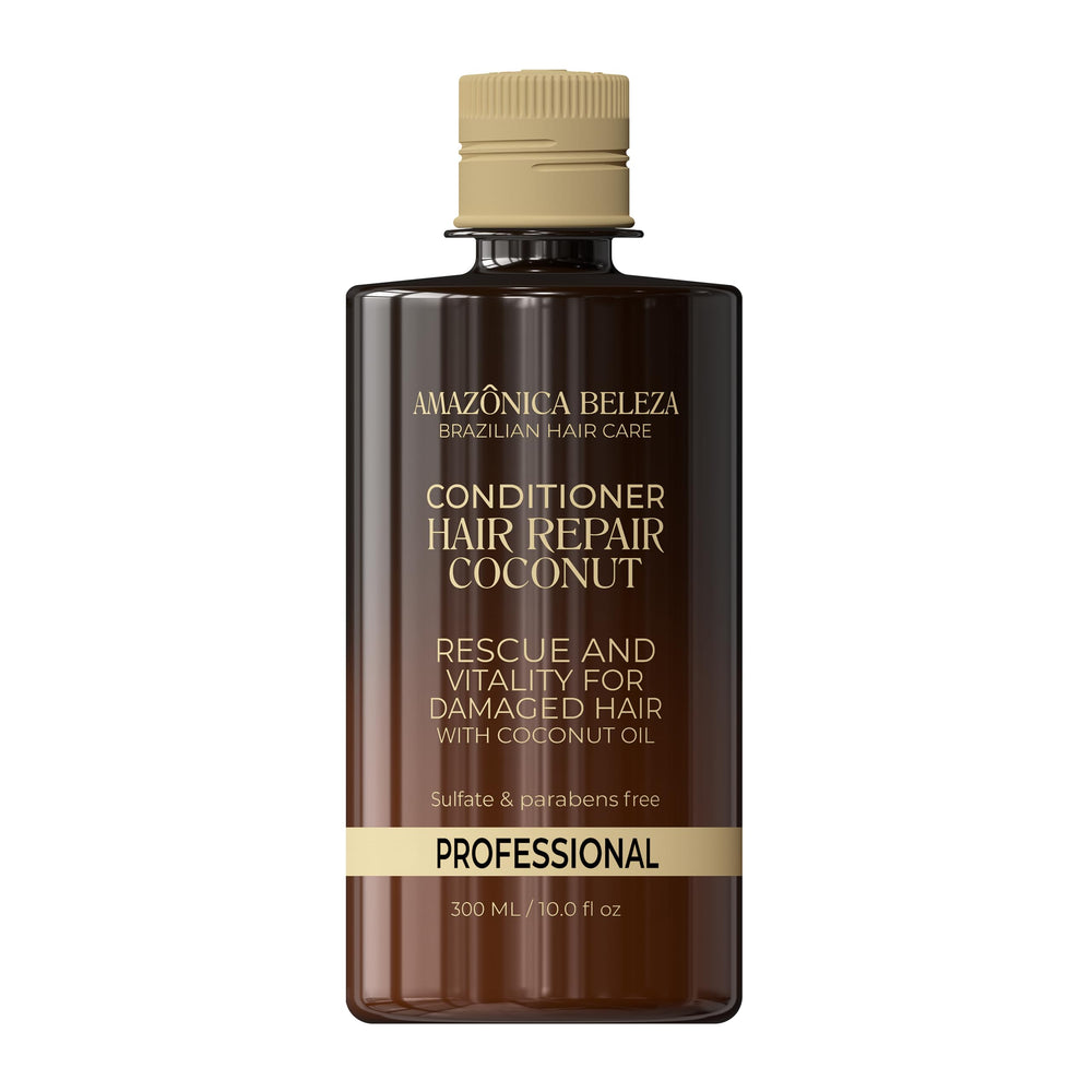AMAZÓNICA BELEZA AMABELLE conditioner bottle showing detangling and shine benefits