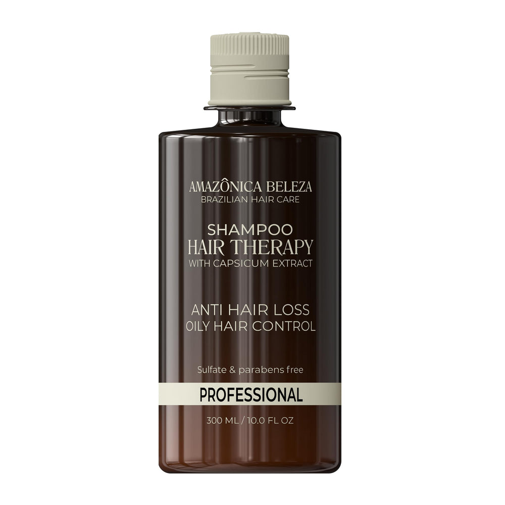 AMAZÓNICA BELEZA Hair Therapy Set displayed on bathroom shelf.