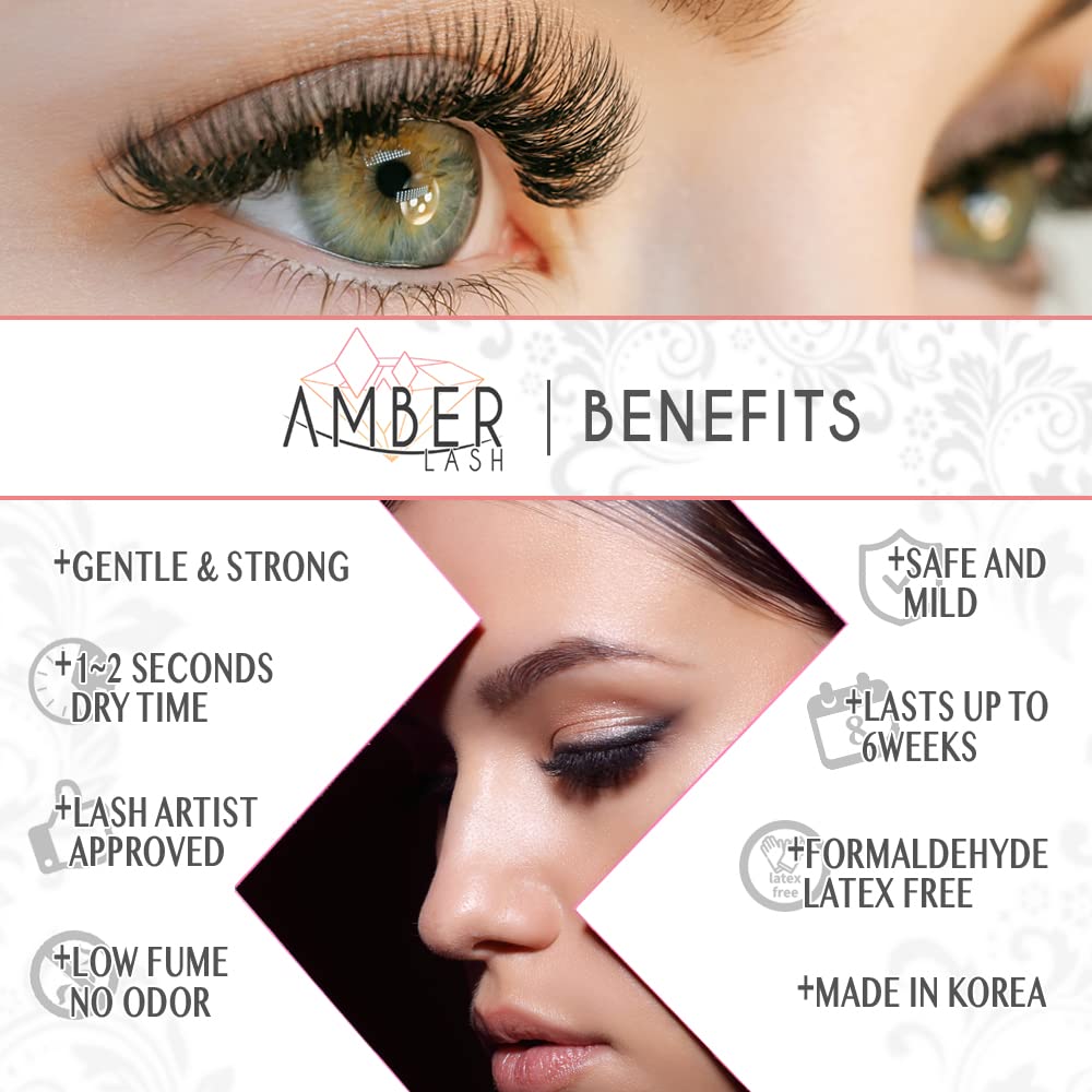 Amber Lash Magic Glue low-fume formula for a comfortable studio session.