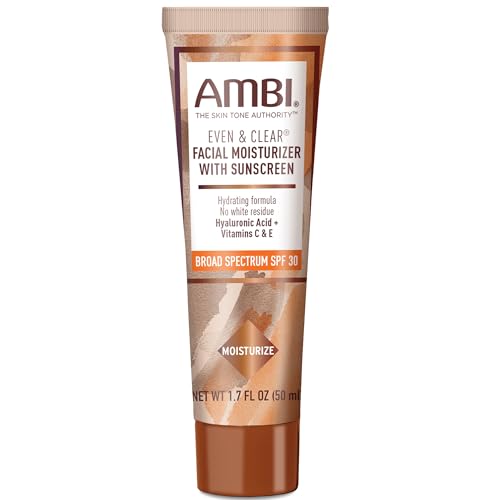Ambi Even & Clear SPF30 pump close-up displaying creamy texture for smooth hydration