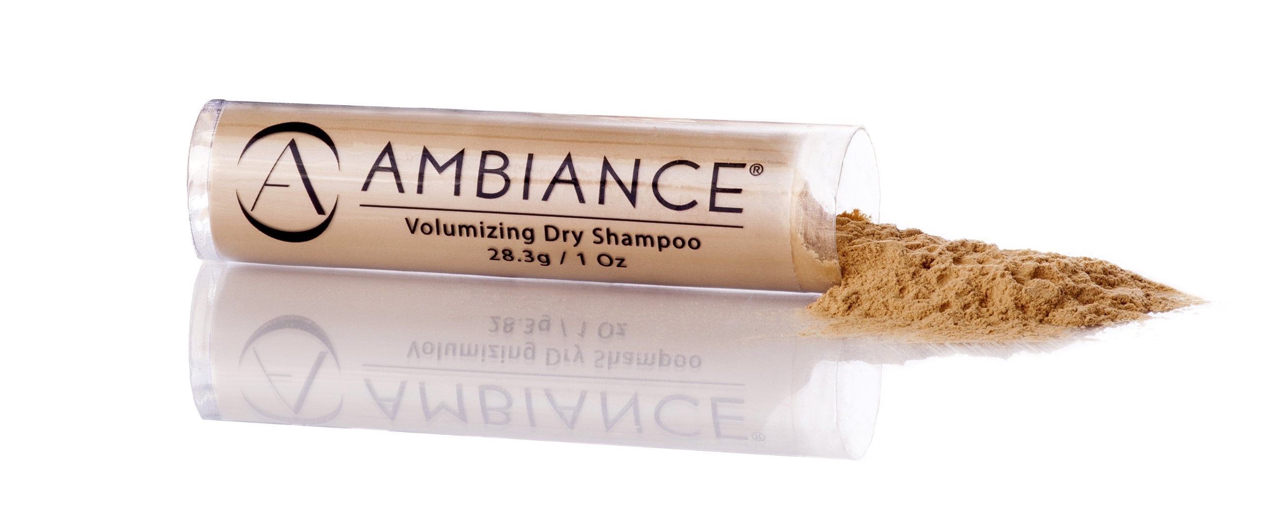 Ambiance Dry Shampoo Blonde refill packaging shown with compact design for travel.