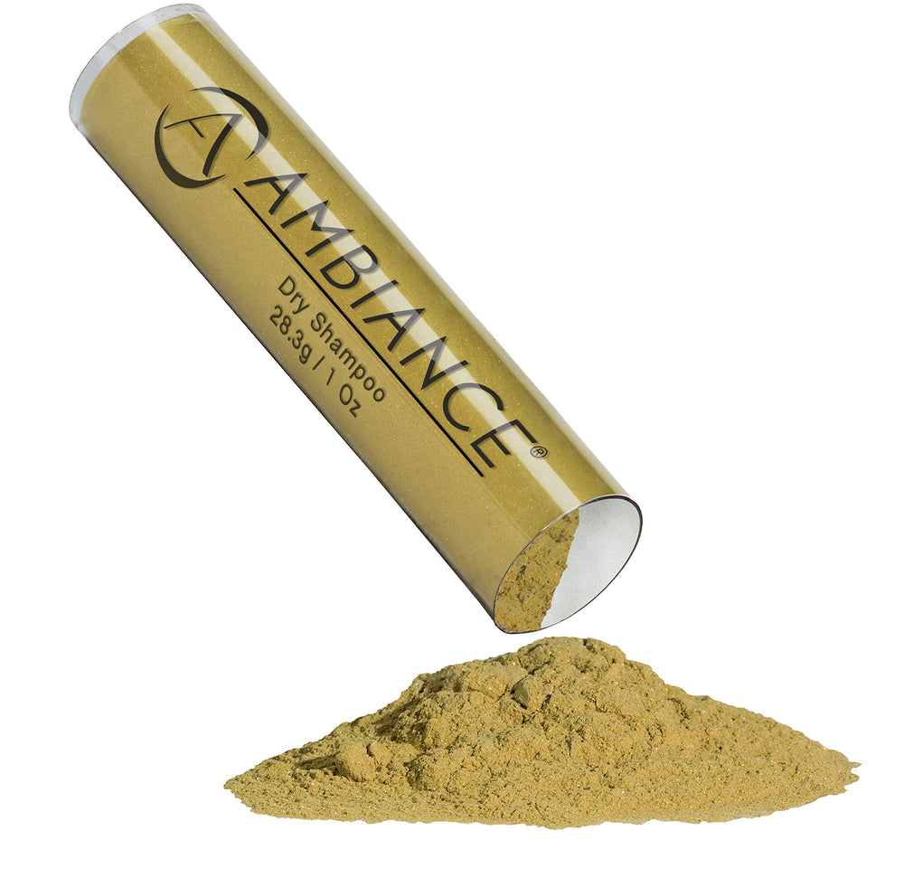 Ambiance Dry Shampoo Blonde volume and shine from lightweight powder application.