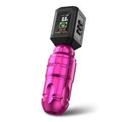 Ambition Lutin rotary tattoo machine front view showing compact aluminum body for precise control