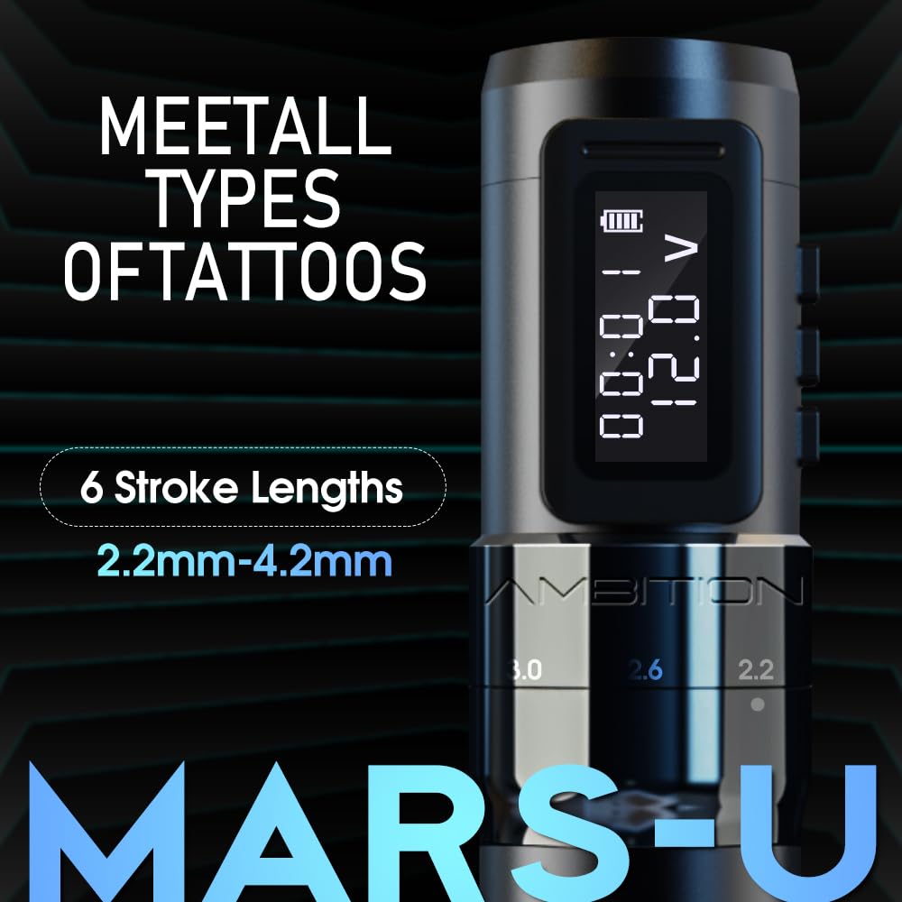 Ambition Mars-U LCD display shows voltage and remaining power.