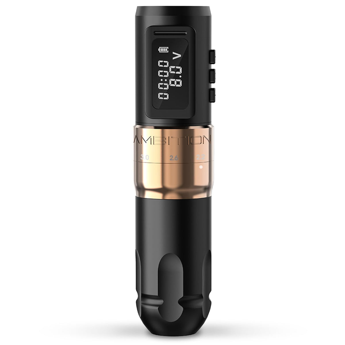 Ambition MARS-U wireless tattoo machine in gold body for precise control