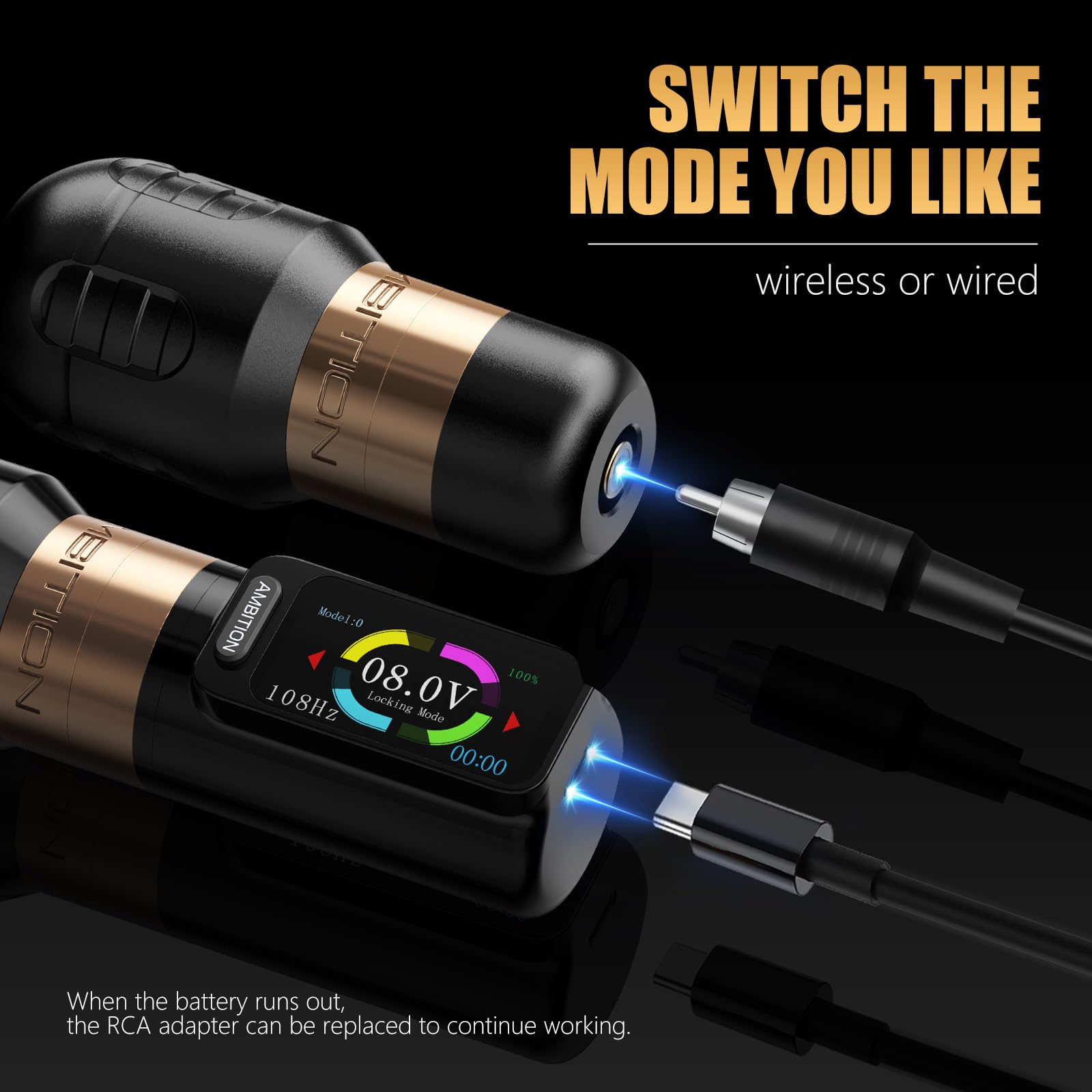 Ambition Zetton with glove-friendly color screen supports fast adjustments on the go.