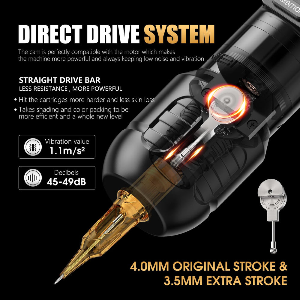 Ambition Zetton packaging shows contents: wireless unit, extra cam, cords, charger, zipper box.