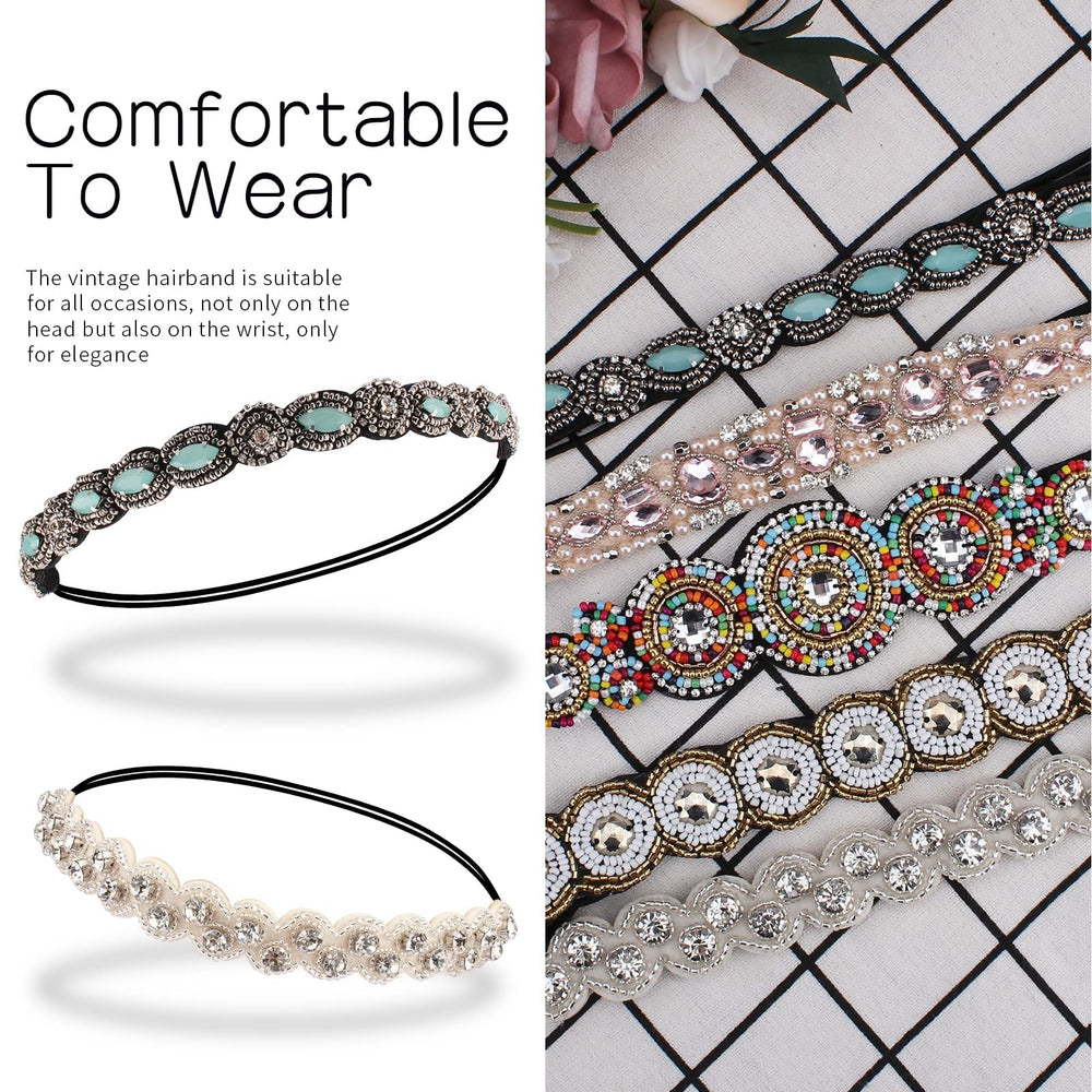 AMCAMI crystal headband with soft backing grips hair without snagging.