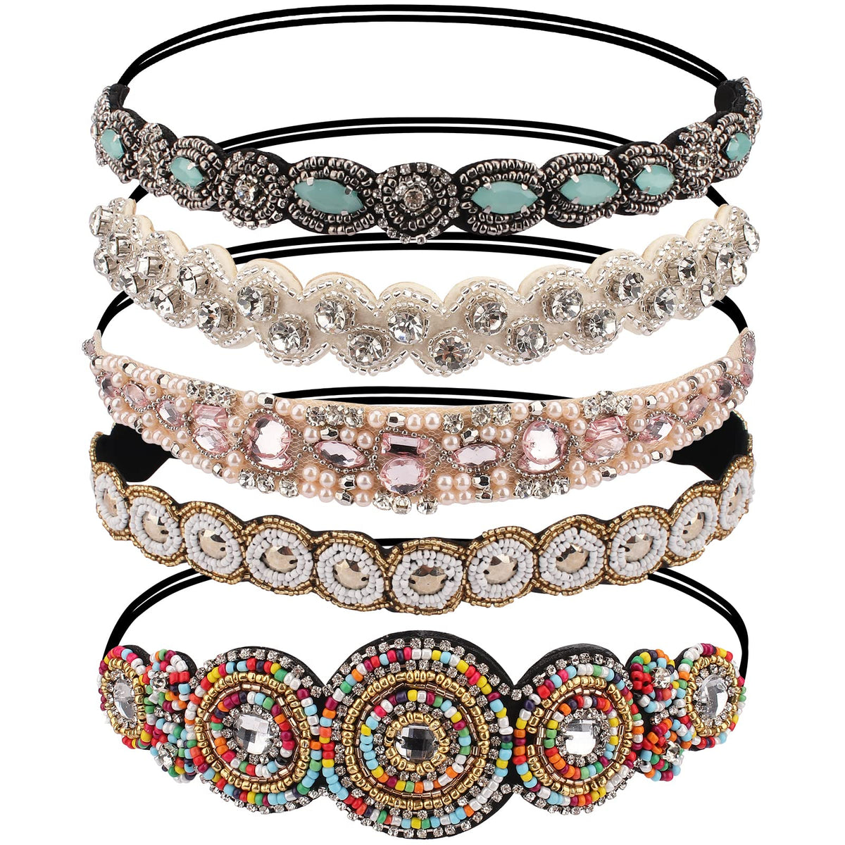 AMCAMI rhinestone headband sparkles for parties, elevating daily outfits with elegant shine.