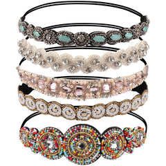 AMCAMI rhinestone headband sparkles for parties, elevating daily outfits with elegant shine.