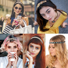 AMCAMI rhinestone headband suitable for weddings and festive events.