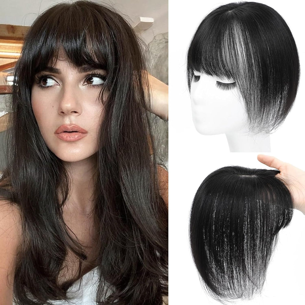 Amchoice hair toppers with bangs clip 360-degree for seamless volume boost.