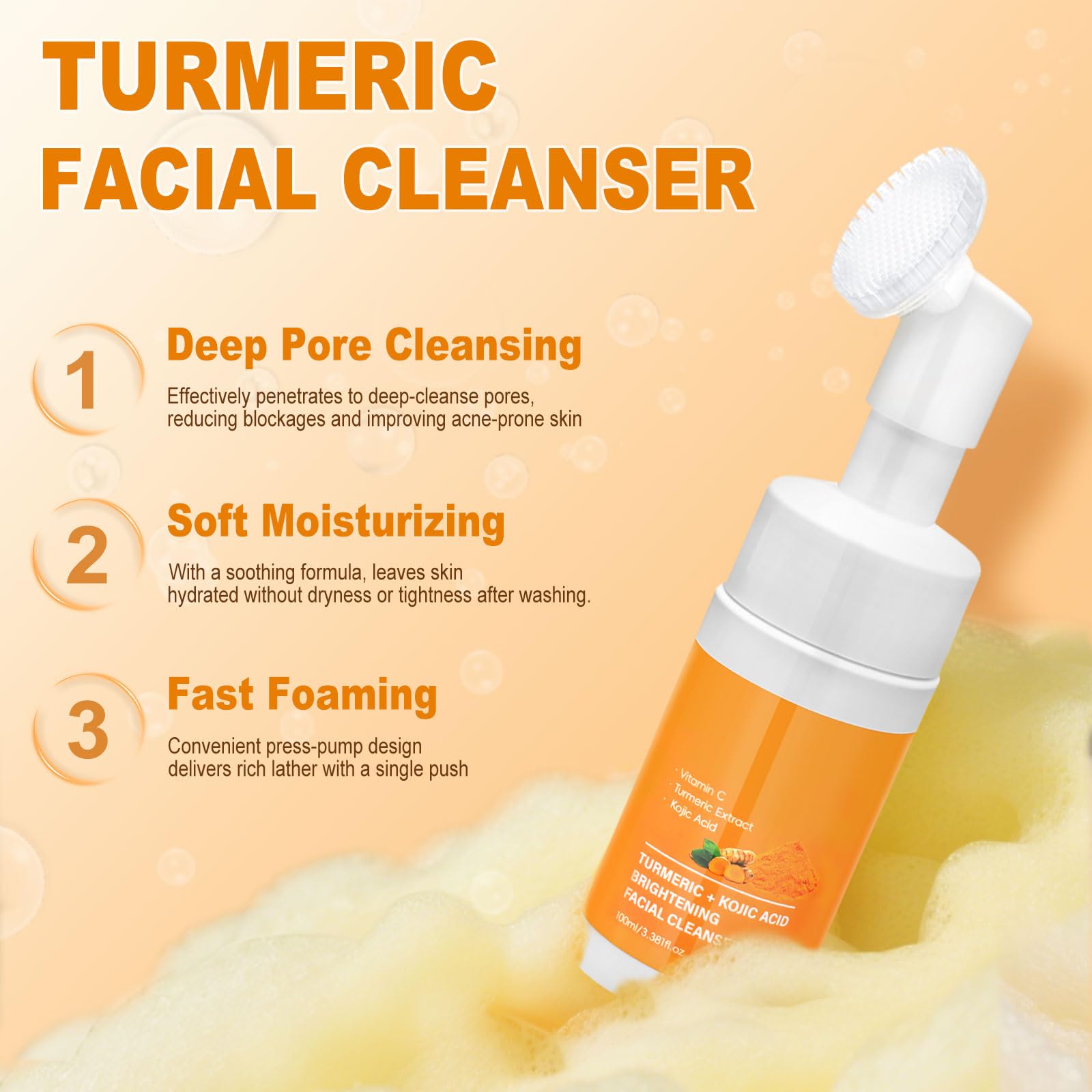 Amdele Turmeric Cleansing Pads infused with turmeric for precise daily use