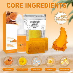Amdele Turmeric Cleansing Soap Bar with bubble net for easy foam
