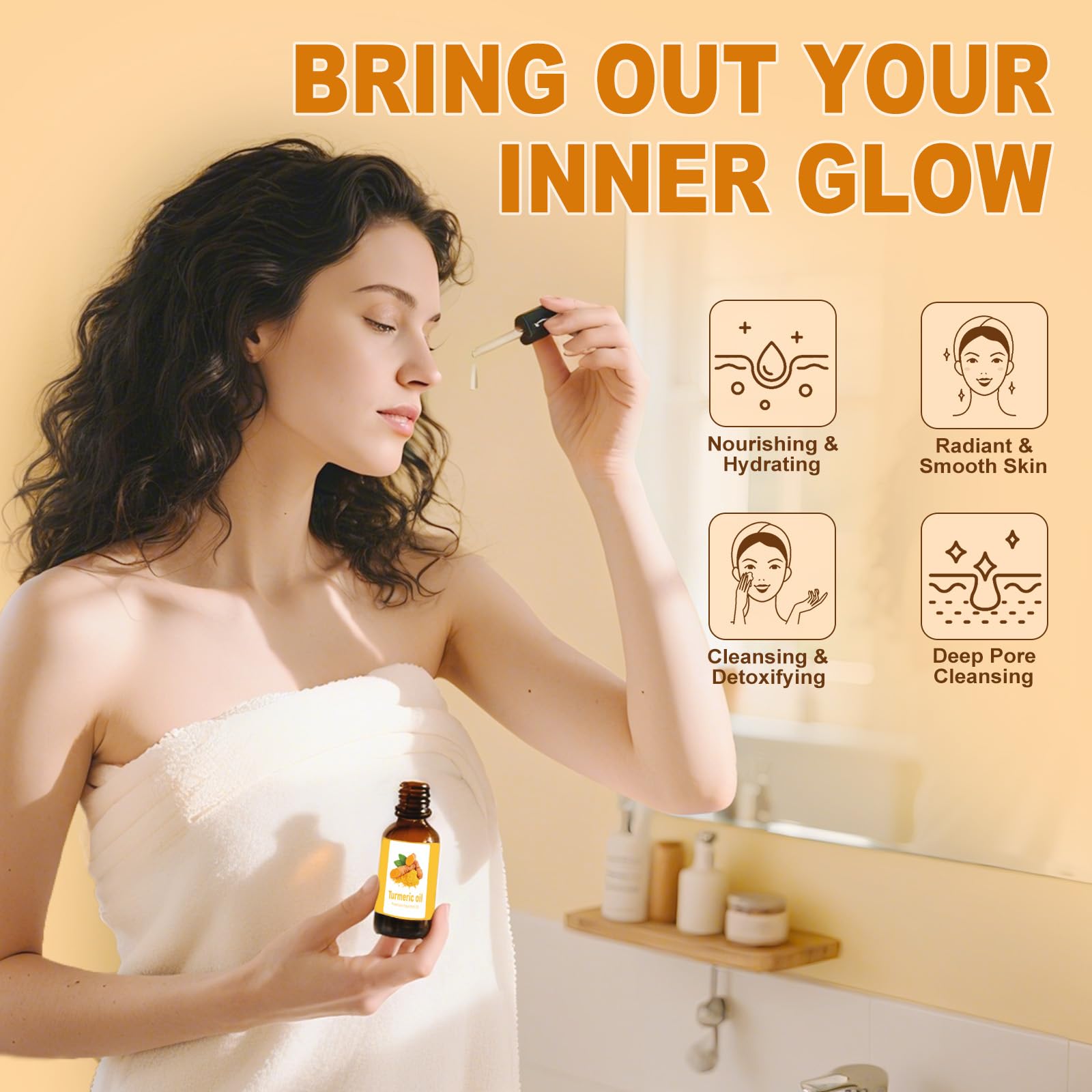 Amdele Turmeric set showing versatile face and body care options