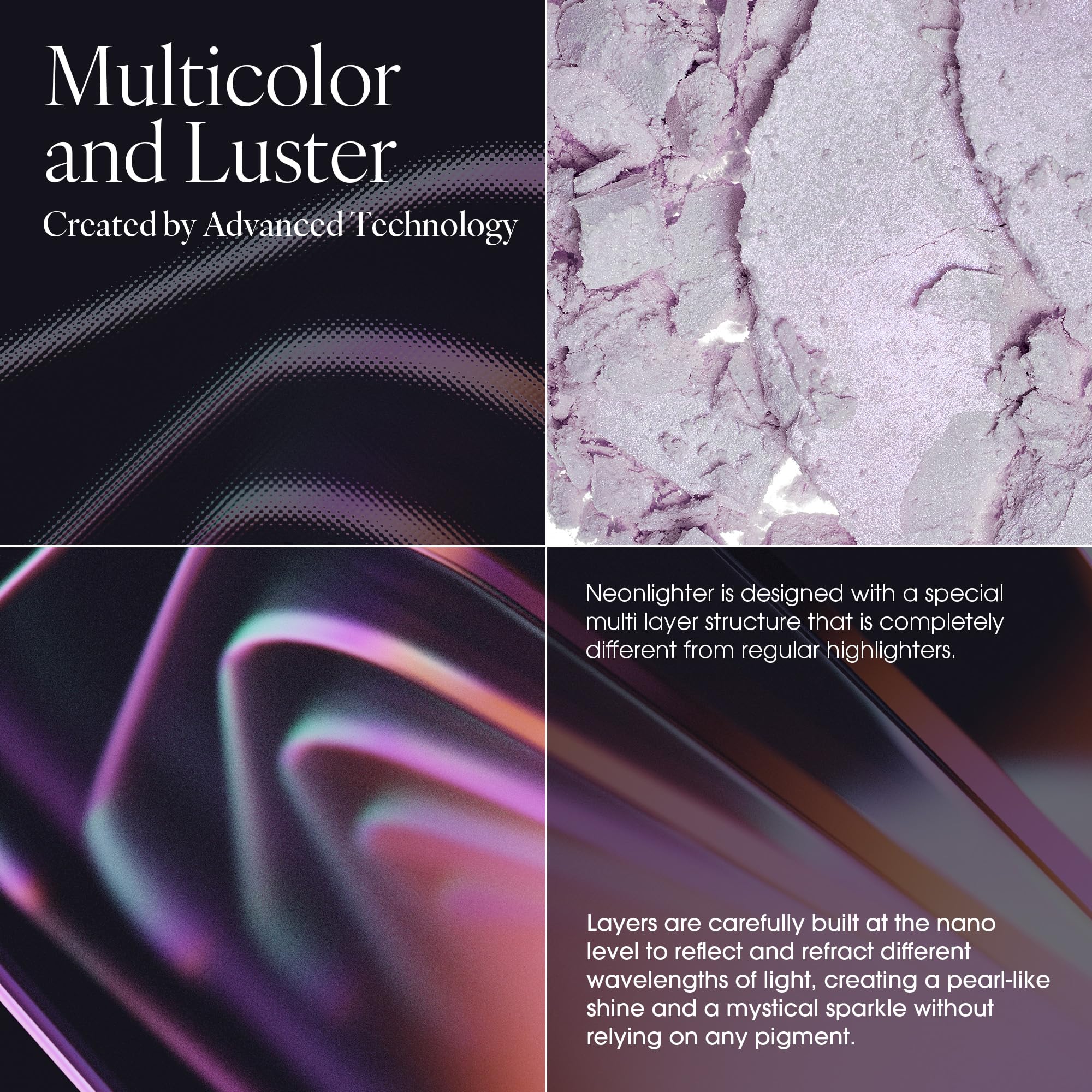 AmeliSeoul Neonlighter 431 Opaline Pink holographic pearls create multidimensional depth on skin.