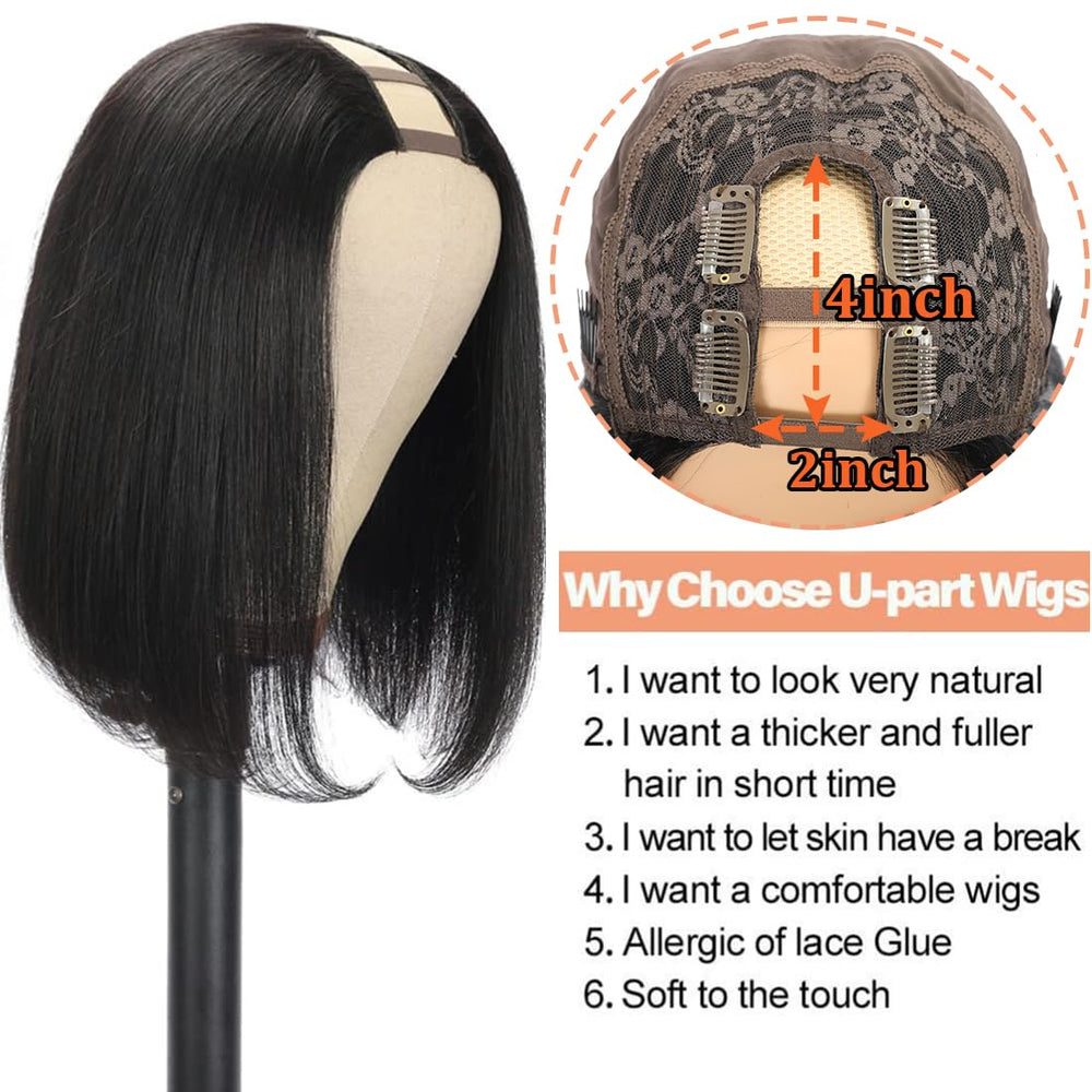 Amella Hair U Part Wig clip-in system close-up for quick, secure wear.