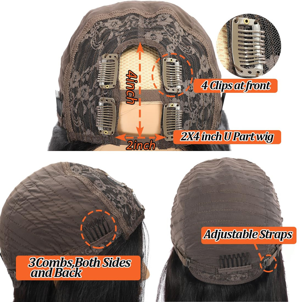 Amella Hair U Part Wig on model for a flattering, everyday look.