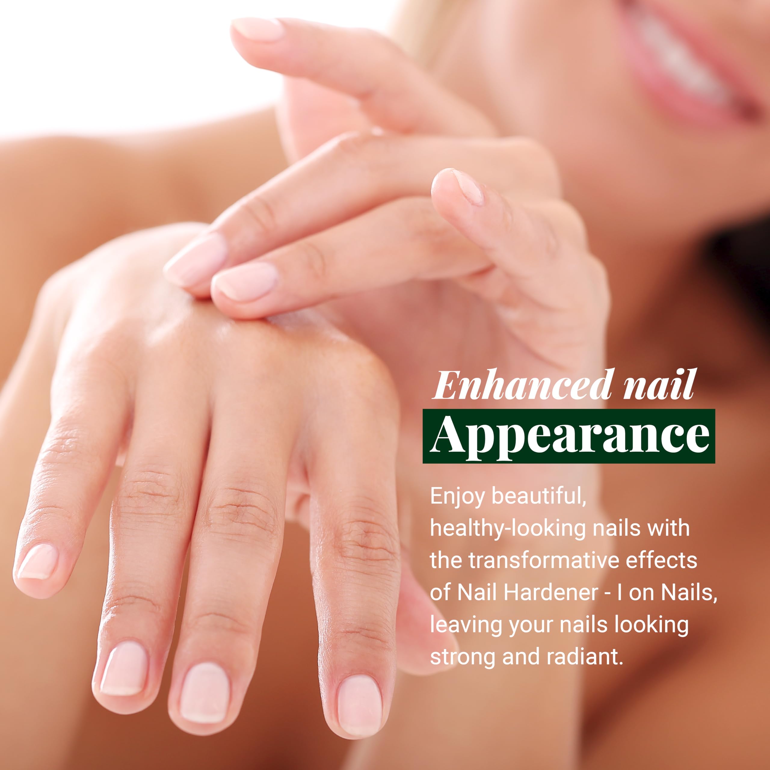 Amen Beauty I On Nails nails-gloss finish indicating durable, healthy-looking nails.