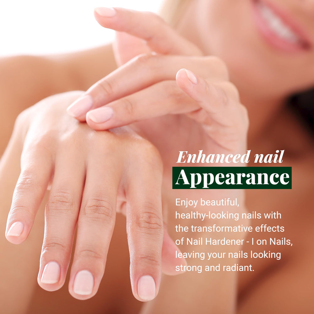 Amen Beauty I On Nails nails-gloss finish indicating durable, healthy-looking nails.
