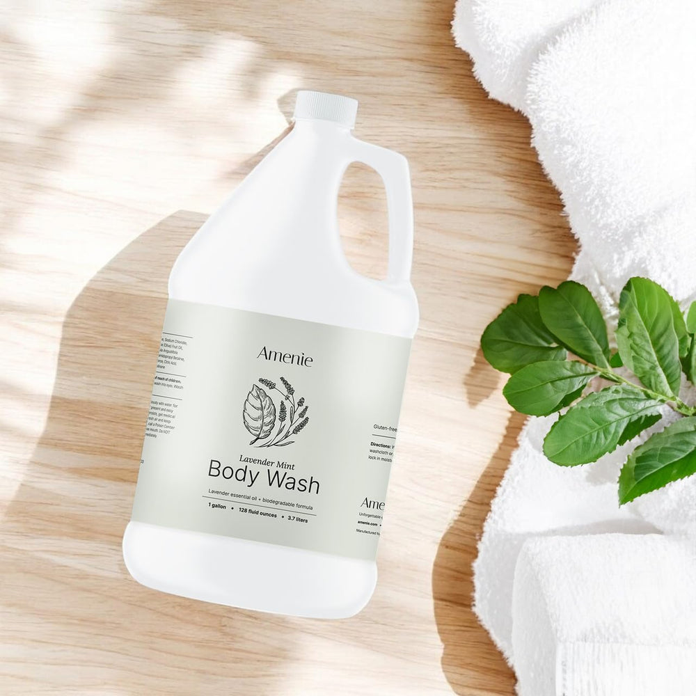 Amenie Lavender Mint Body Wash dispenser refill for high-traffic hospitality environments.