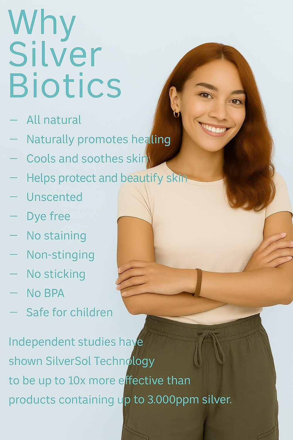 American Biotech Labs SilverBiotics unscented cap on gel bottle for gentle use.