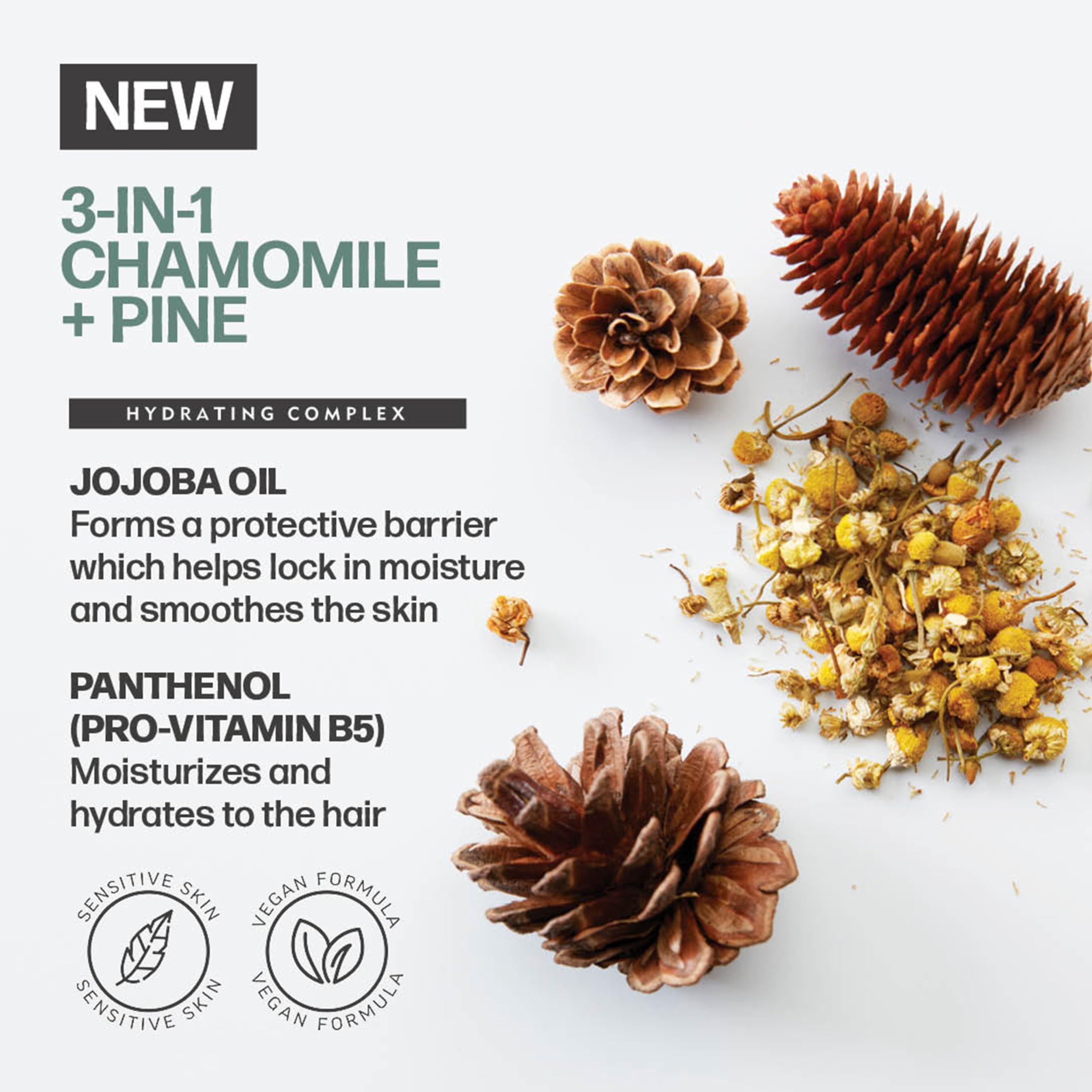 American Crew 3-in-1 Chamomile & Pine body wash bottle ready for refreshing cleanse.