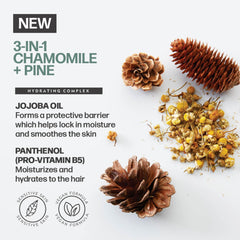 American Crew 3-in-1 Chamomile & Pine body wash bottle ready for refreshing cleanse.