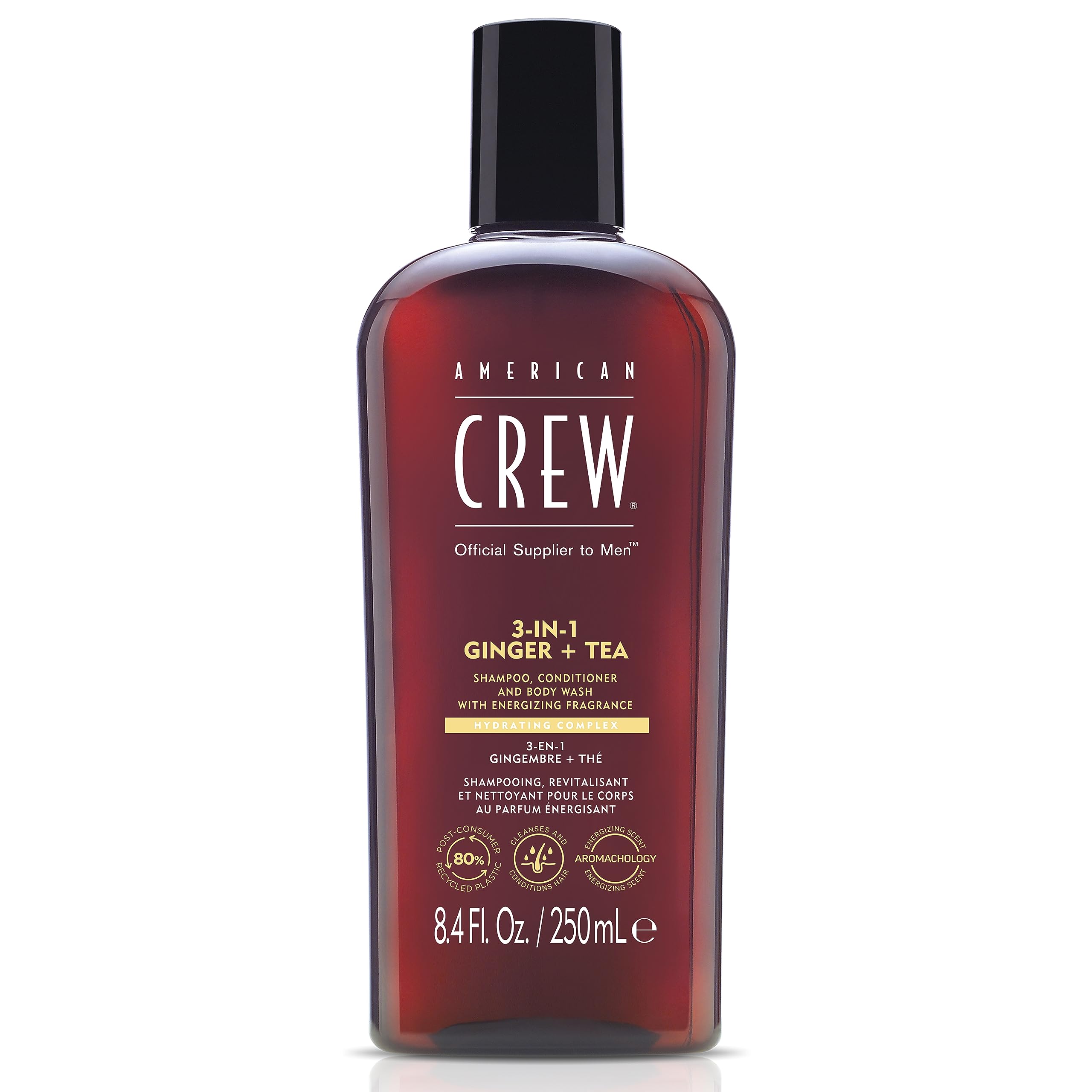 AMERICAN CREW 3-in-1 ginger tea bottle pour for quick all-in-one cleansing