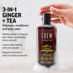 AMERICAN CREW 3-in-1 ginger tea conditioner-application leaves hair smooth