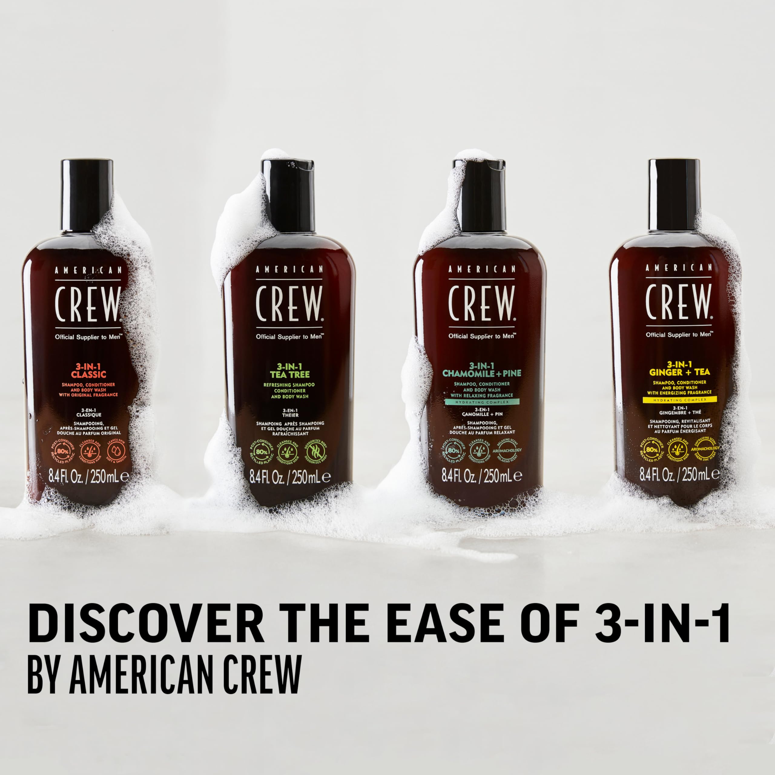 AMERICAN CREW 3-in-1 ginger tea routine-ease for simple grooming