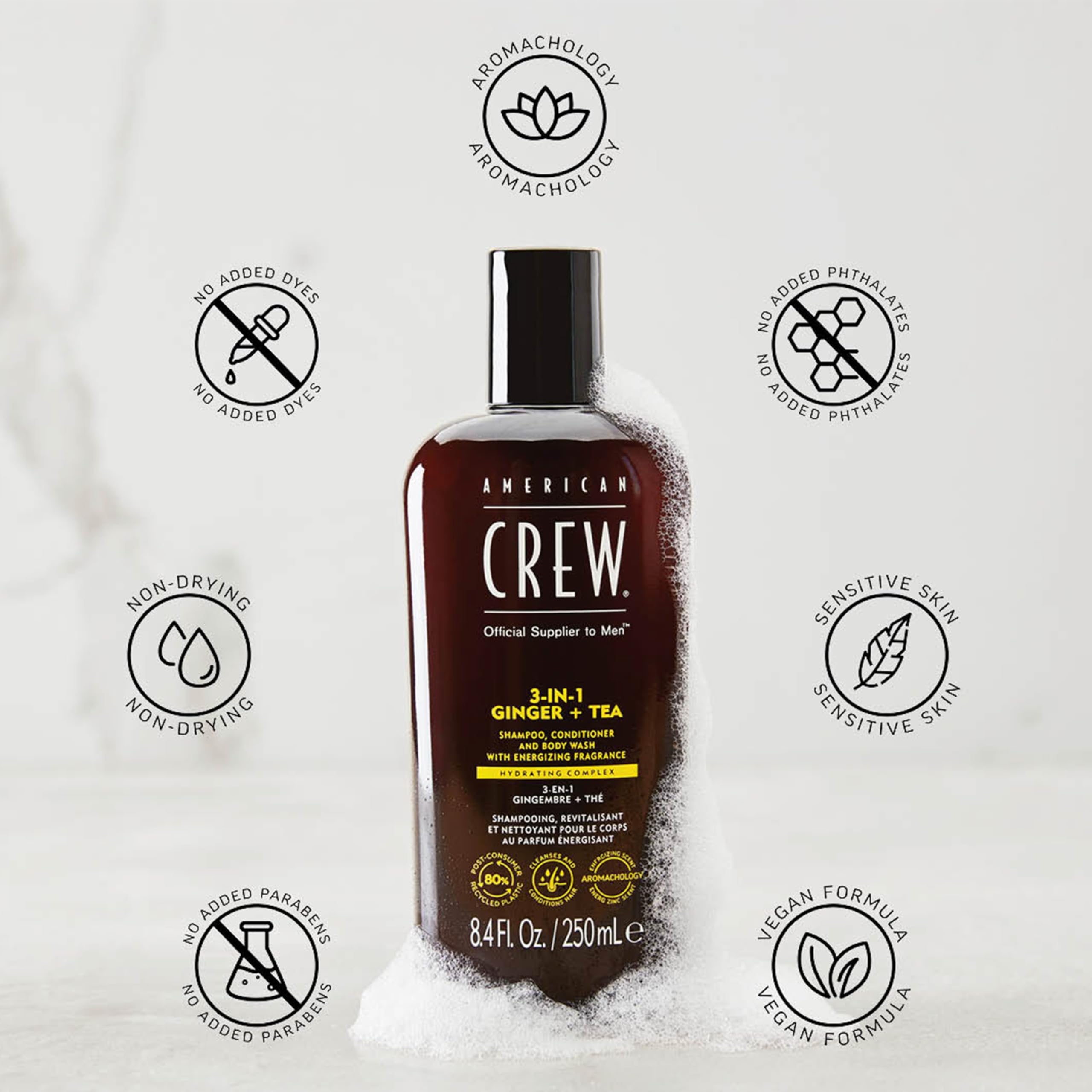 AMERICAN CREW 3-in-1 ginger tea skin-softness for a comfortable feel