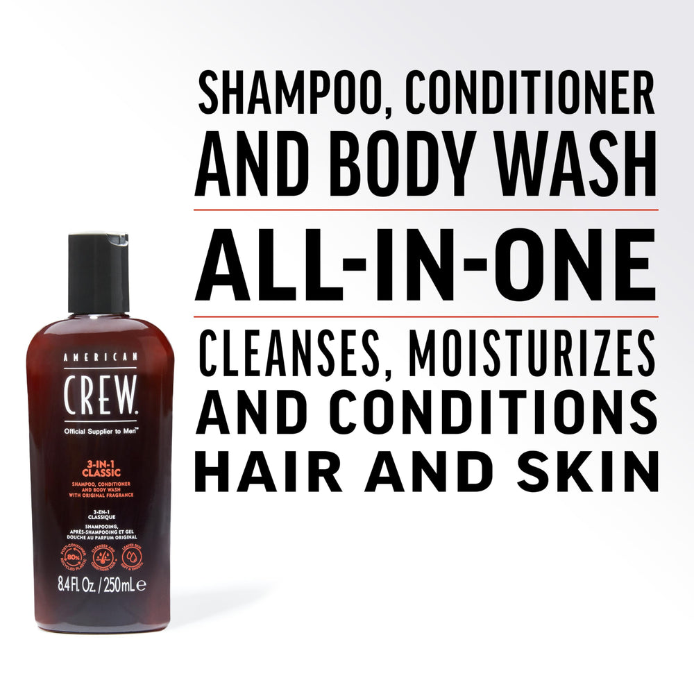 American Crew 3-in-1 shampoo lather demonstrates detangling and hydration for hair