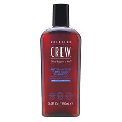 American Crew Anti-Dandruff Shampoo bottle showing a refreshed scalp and flake-free look