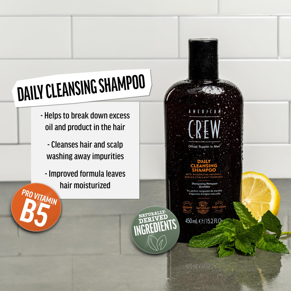 Close-up of foamy lather from American Crew Daily Cleanser for clean hair.