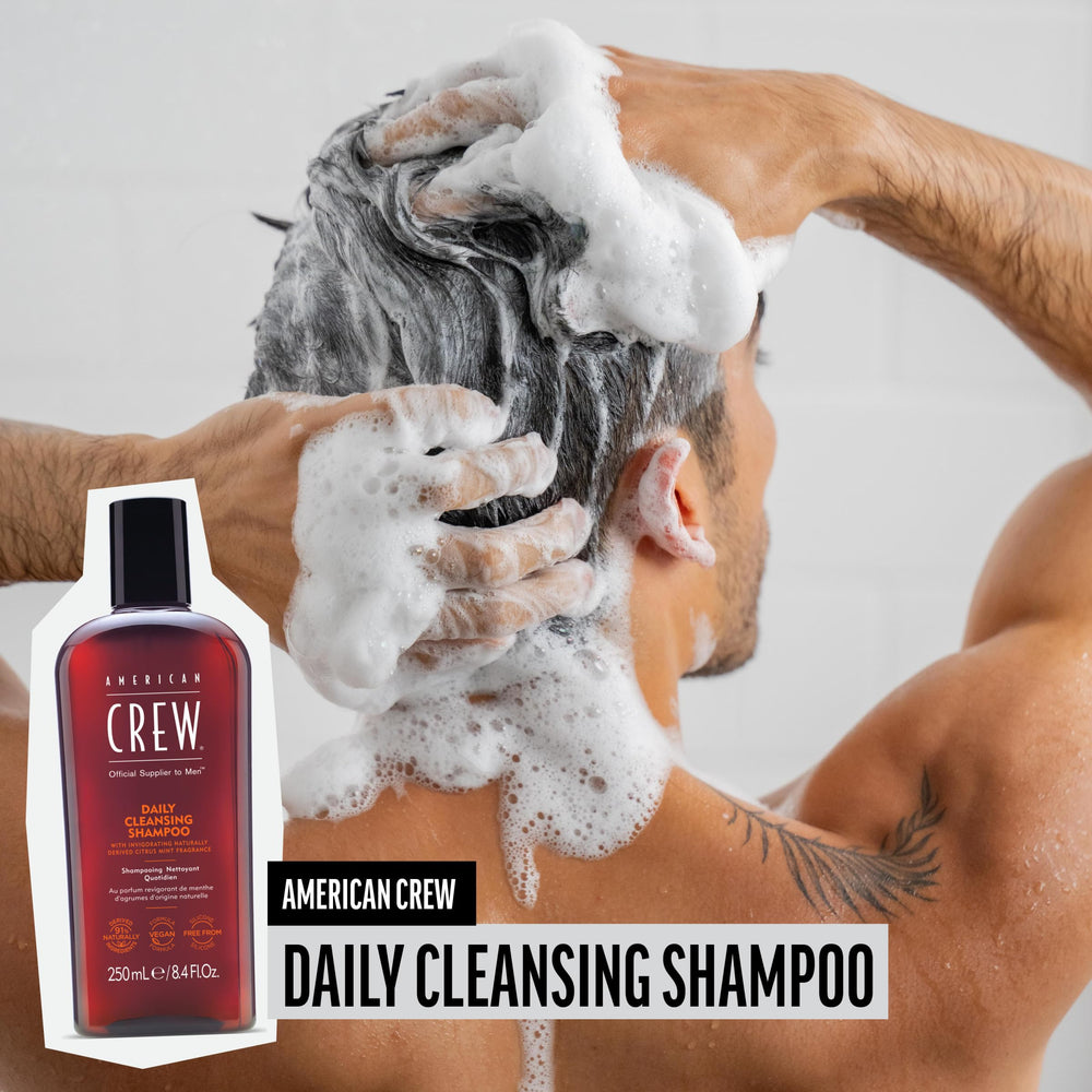 Vitamin B5 in American Crew Daily Cleanser supports healthy-looking hair.